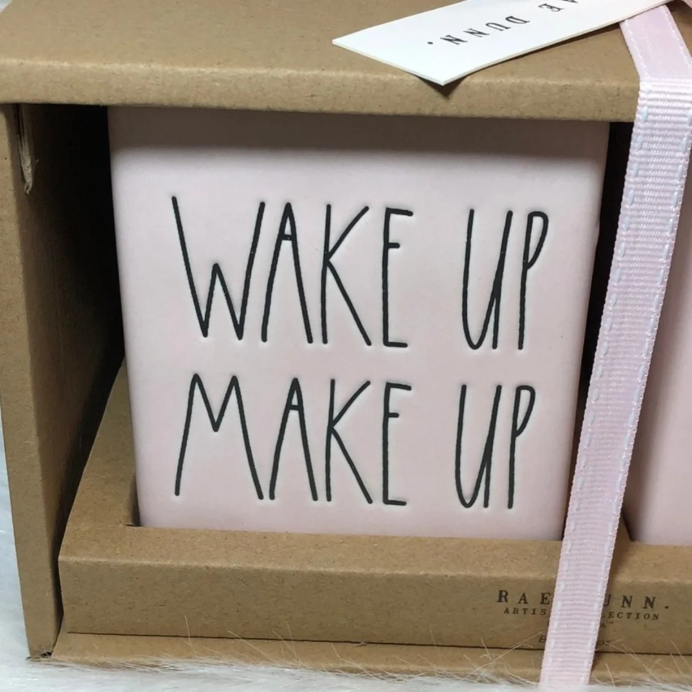 Rae Dunn Pink Makeup Brush Holder Set